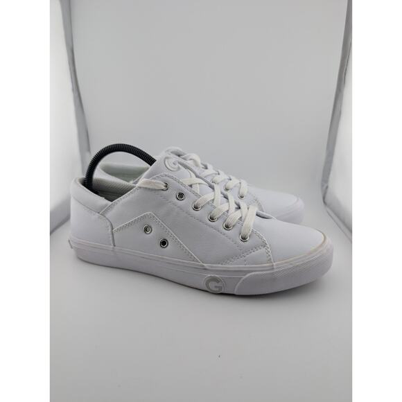 G By Guess Women's Size 9.5 White Leather Sneakers Shoes - Picture 1 of 7